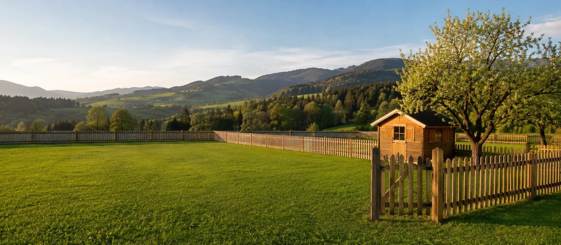 Privates, eingezäuntes Grundstück mit Hundewiese in der Schweiz